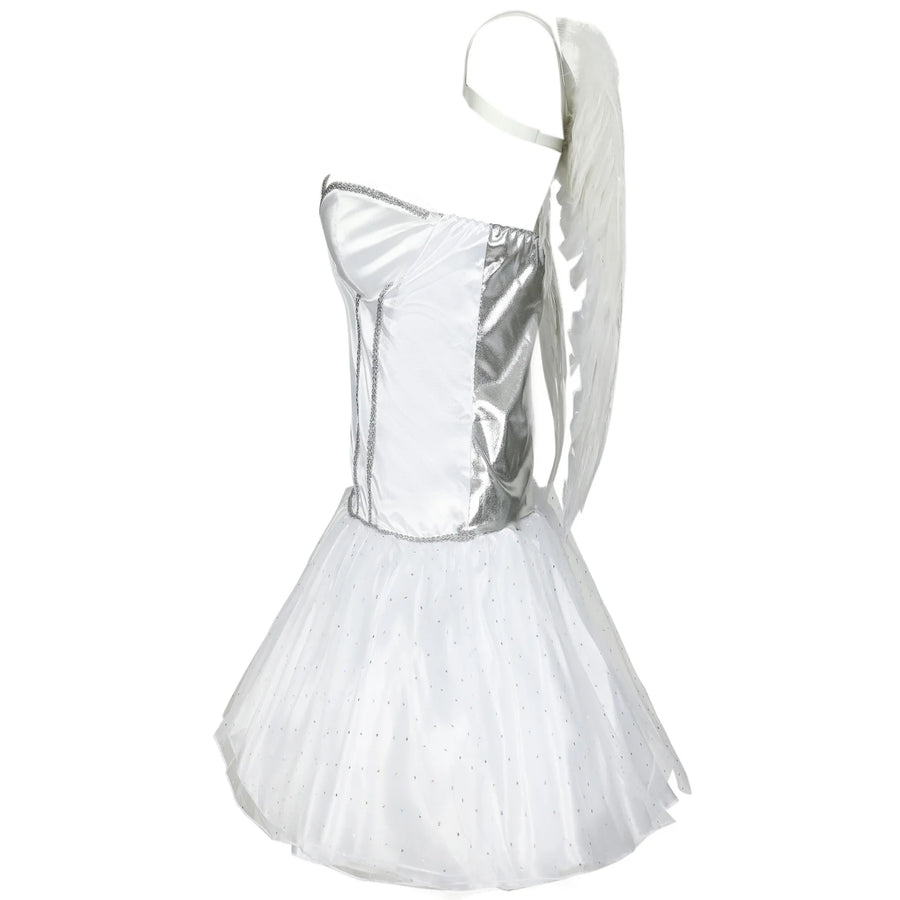 Déguisement Ange Sexy Blanc Femme avec Ailes – vue 4