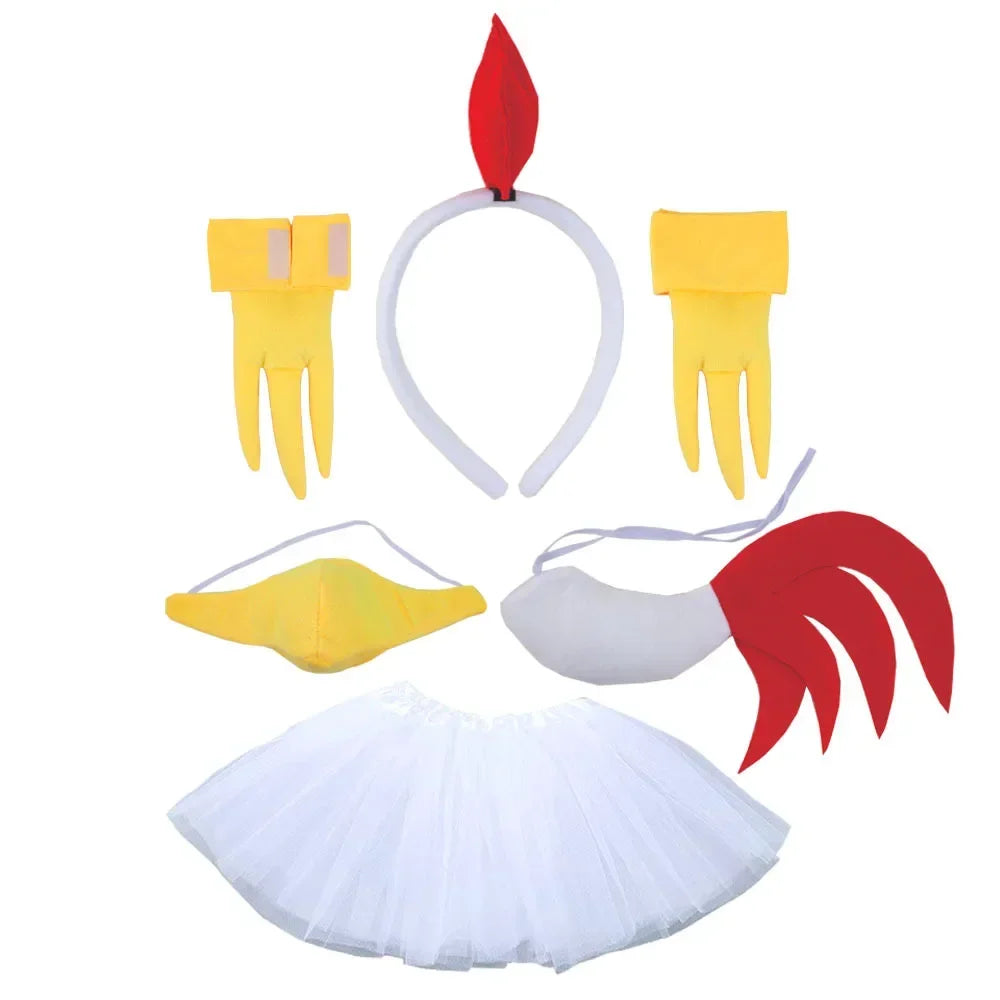 Kit Déguisement Poule – Serre-Tête, Tutu et Queue