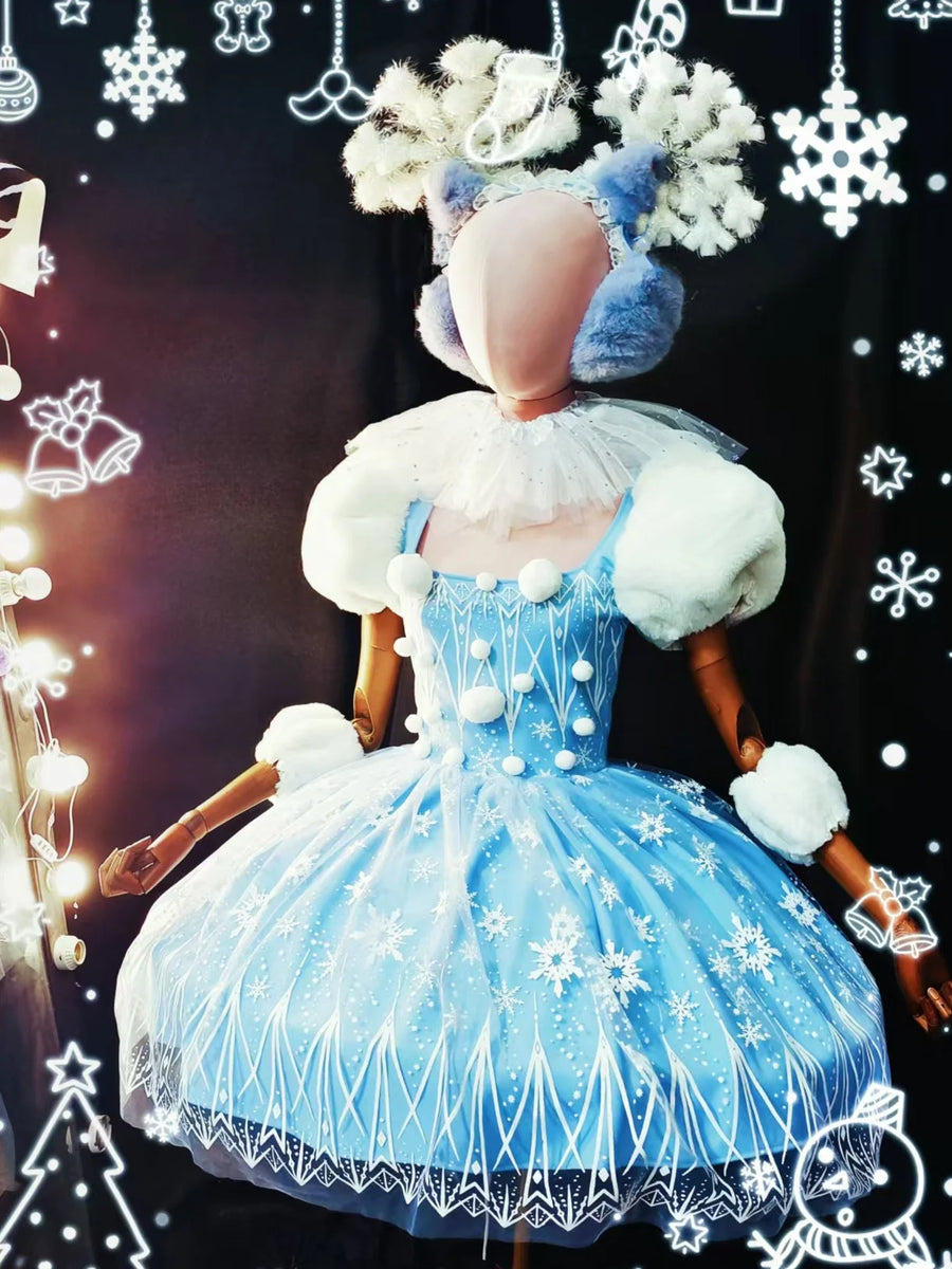 Déguisement Princesse des Neiges — Robe Bleue et Blanche – vue 2