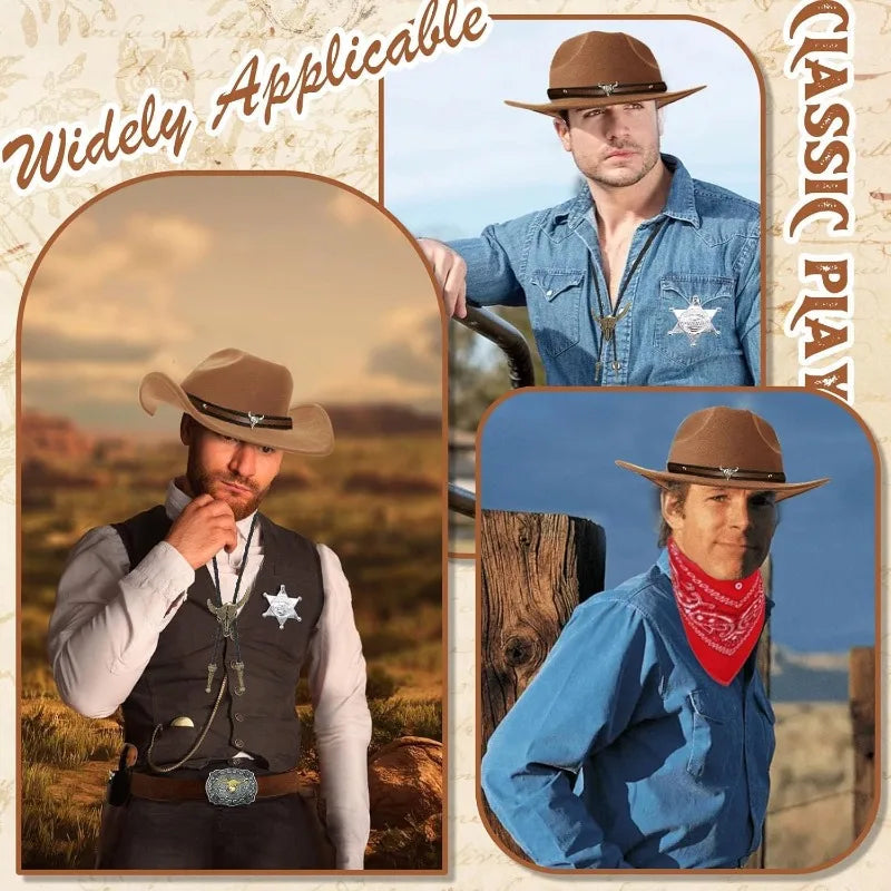 Kit Accessoires Cowboy Chapeau et Étoile de Shérif