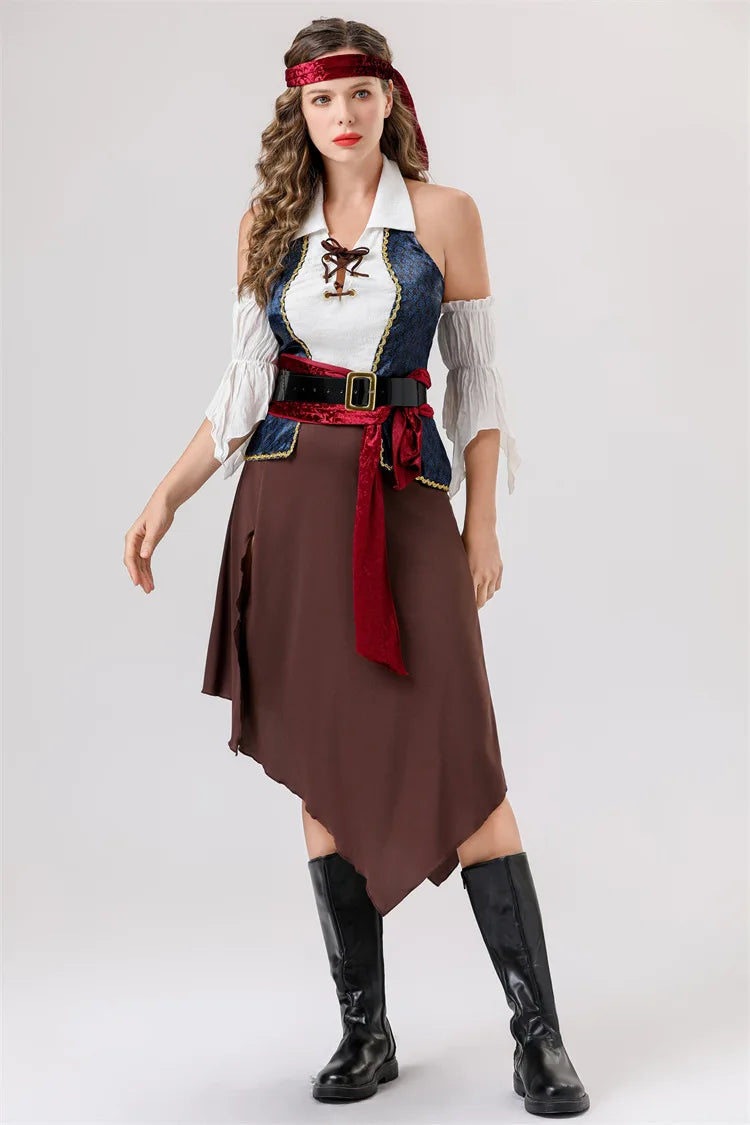 Déguisement Pirate Femme – Ensemble Rouge, S à L