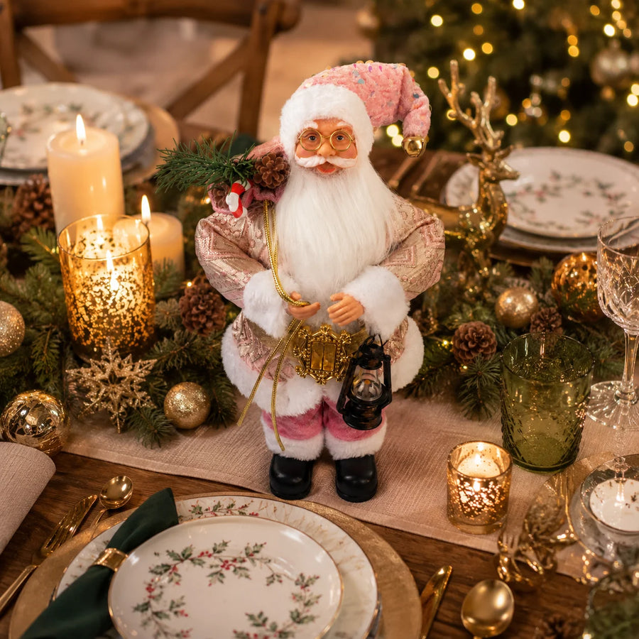 Figurine Père Noël 30 cm avec Lanterne – Décoration