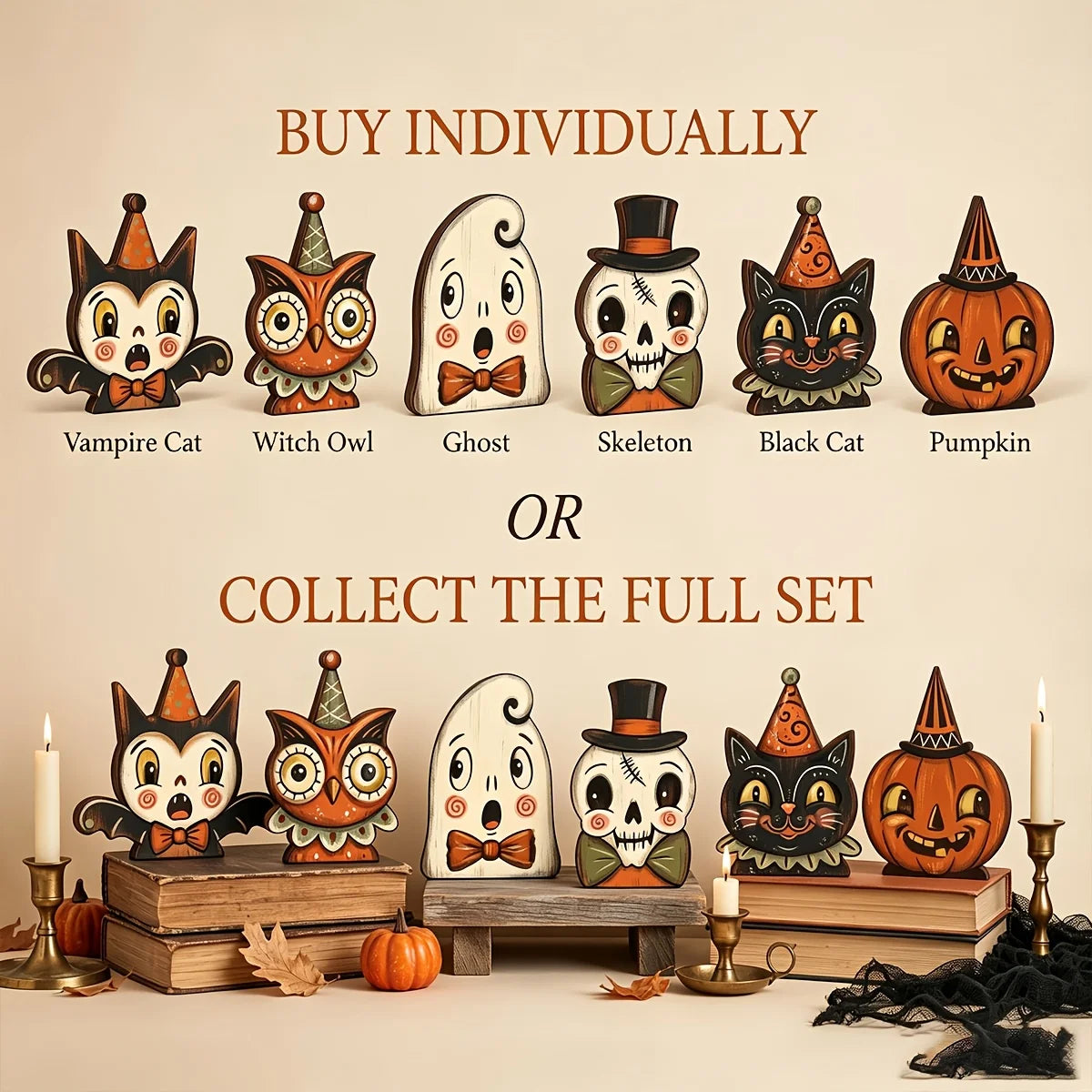 Décoration en bois à poser Halloween – vue 3