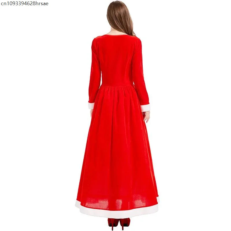 Robe Longue de Noël à Capuche Femme