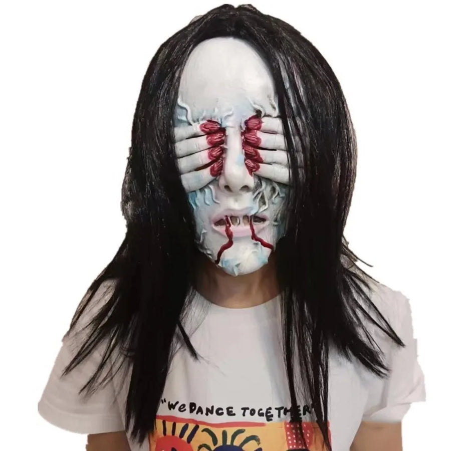 Masque Démon Intégral aux Longs Cheveux – Fantôme Aveugle