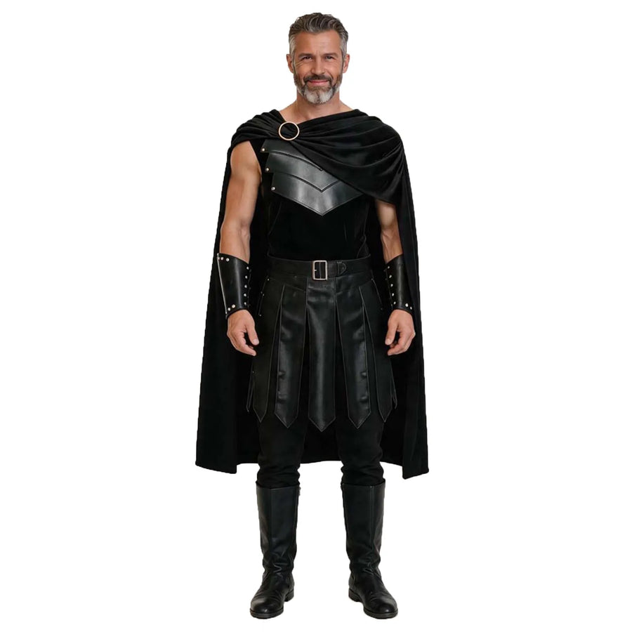 Déguisement Spartiate Gladiateur Homme – Armure en Cuir et Cape – vue 3