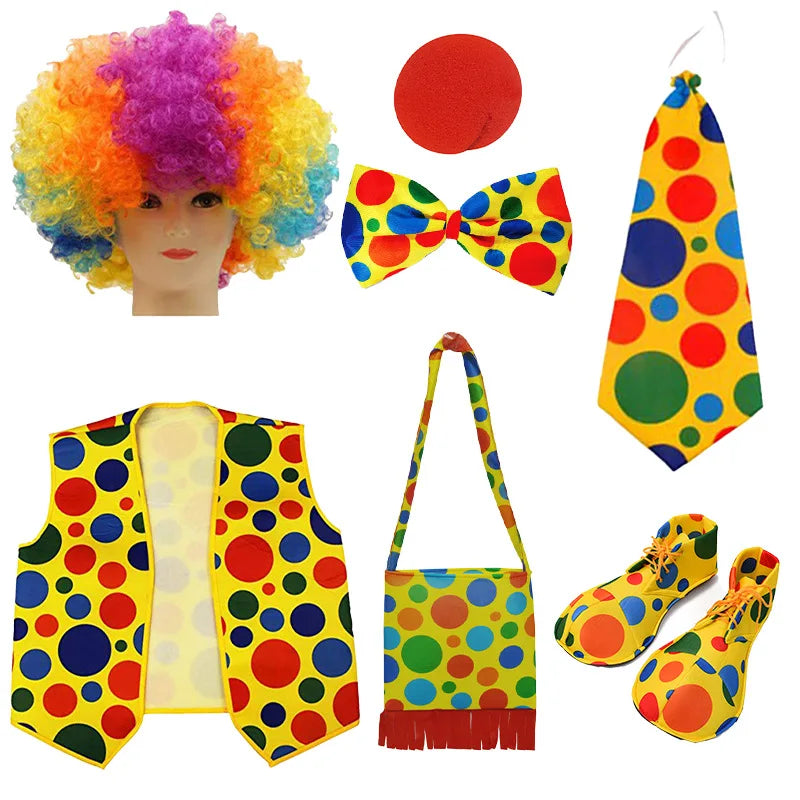 Kit Clown – Nez, Perruque, Nœud Papillon et Chapeau