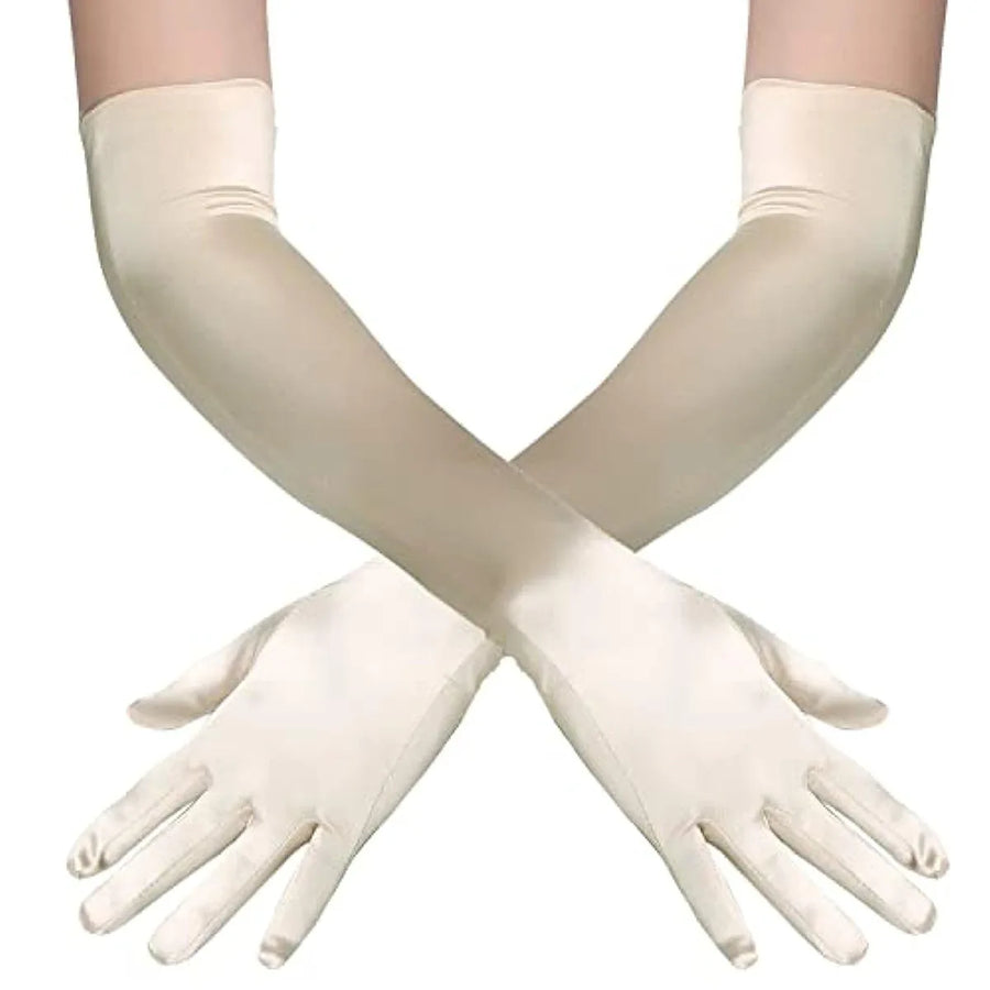 Gants Longs Satin Femme – 55 cm, Plusieurs Coloris