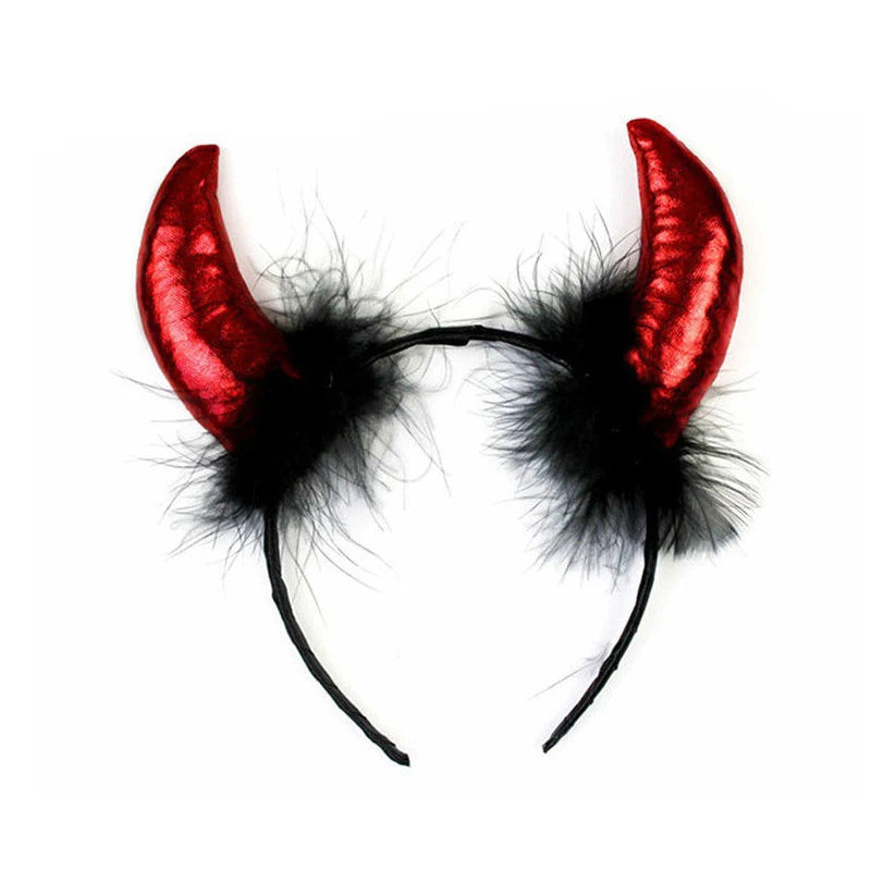 Serre-tête Cornes de Diable Rouge avec Baguette – vue 6