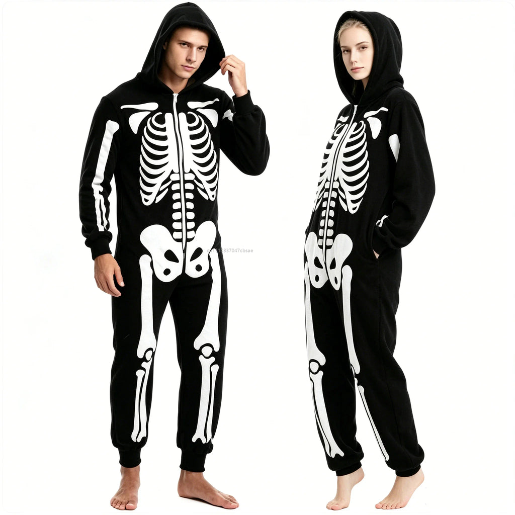 Combinaison Squelette à Capuche Couple
