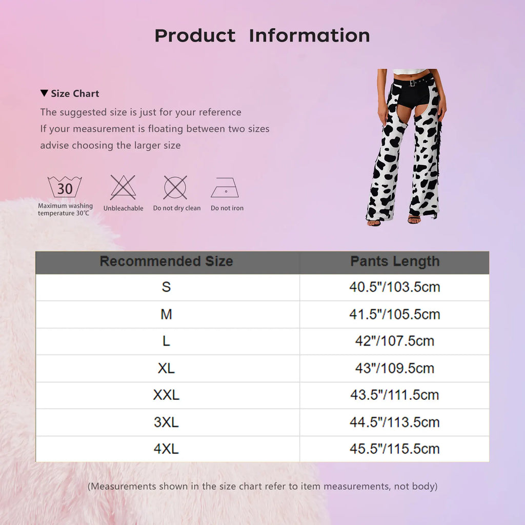 Pantalon Cow-Girl Imprimé Vache à Franges – vue 6