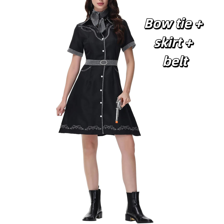Déguisement Cowgirl Femme – Robe Noire Western – vue 7