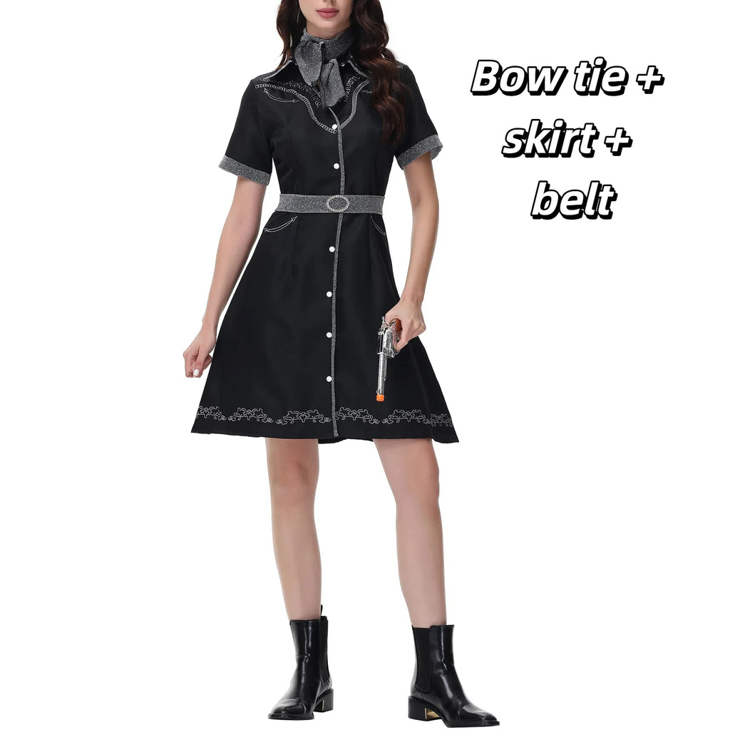 Costume Cow-Girl Femme – Western Noir, M ou XL