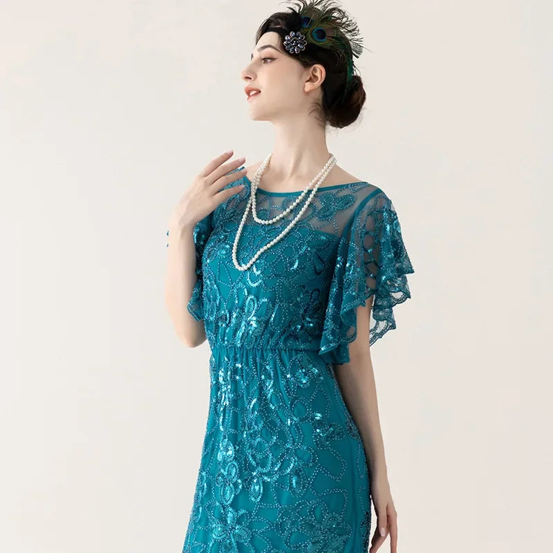 Robe Charleston Années 20 à Sequins et Franges