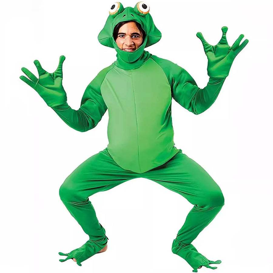 Combinaison Grenouille Verte Adulte avec Capuche – vue 3