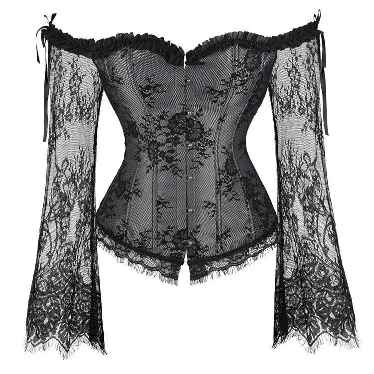 Corset Gothique à Manches en Dentelle
