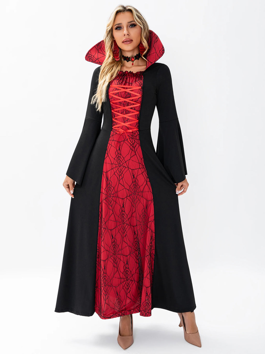Robe Sorcière Gothique en Dentelle Toile d'Araignée – vue 5