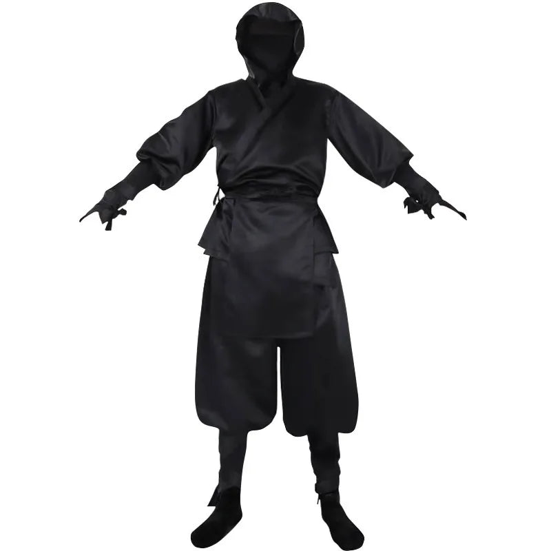 Kimono Ninja Samouraï à Capuche Noir
