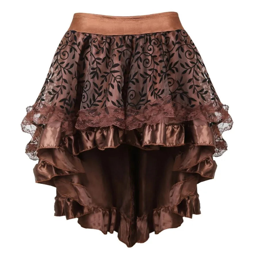 Déguisement Pirate Steampunk Femme 3 Pièces – Corset, Blouse et Jupe – vue 15