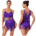 Costume de Danse Latine Femme - Haut à Franges et Jupe à Volants – vue 11