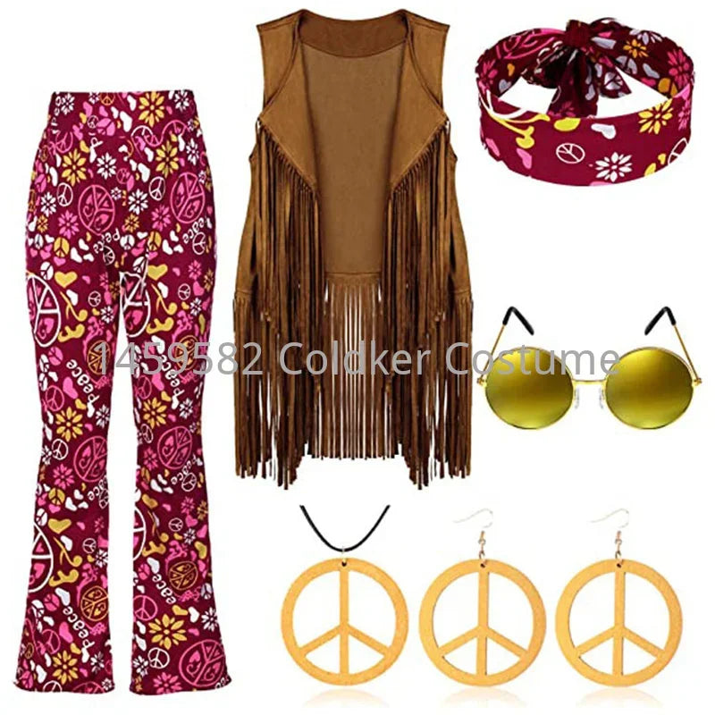 Déguisement Hippie Années 70 Femme à Franges