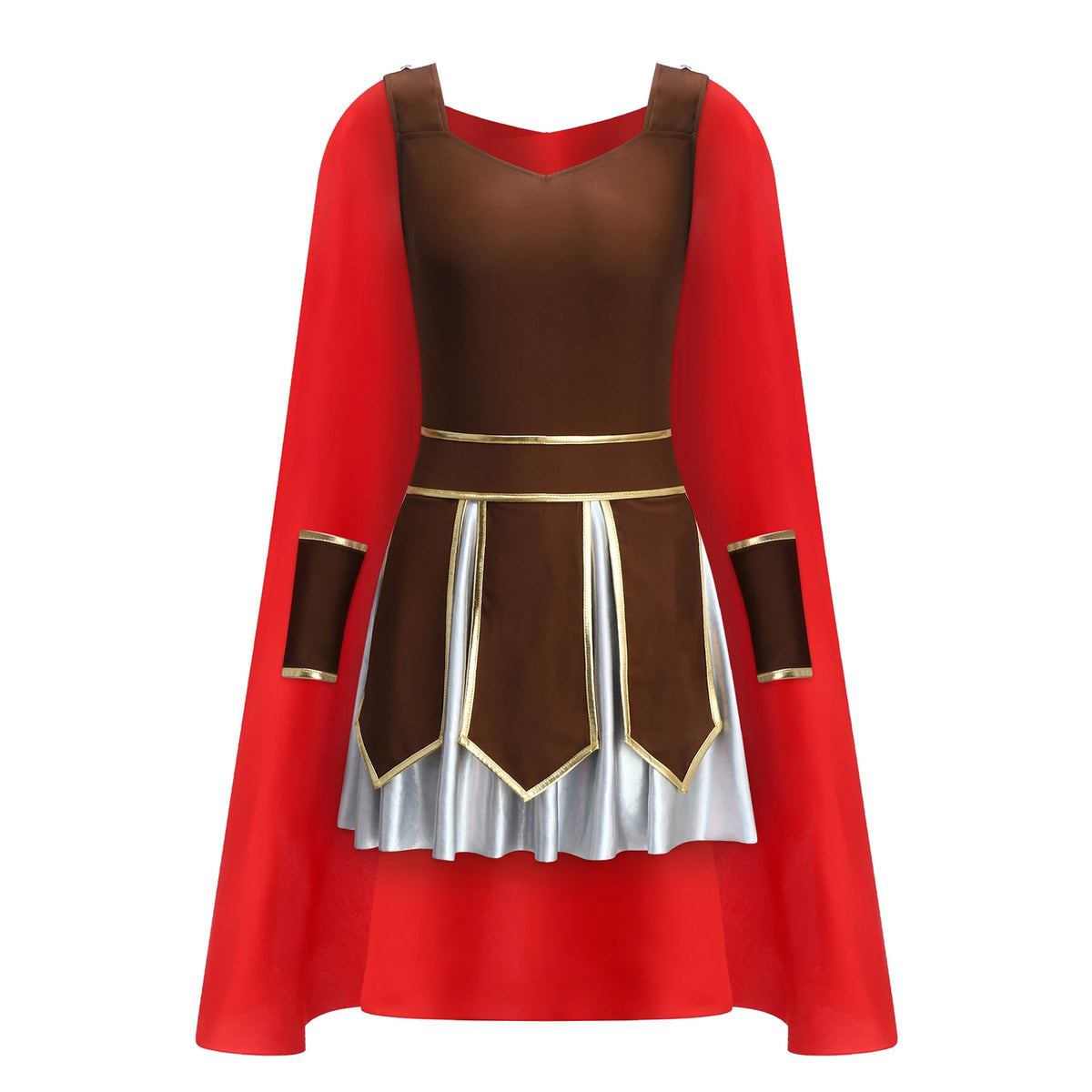 Déguisement Guerrière Grecque Romaine - Robe et Cape Satin – vue 6