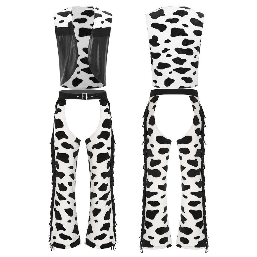 Pantalon Cow-Girl Imprimé Vache à Franges – vue 11