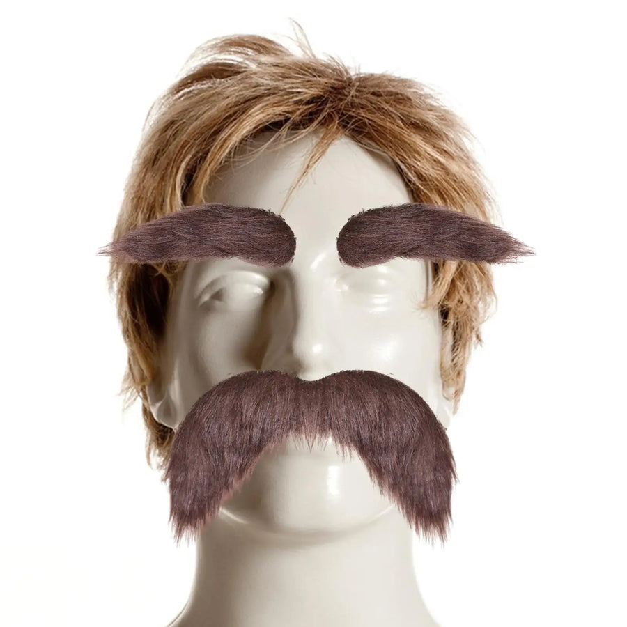 Kit Fausse Moustache et Sourcils Auto-Adhésifs - Déguisement – vue 2