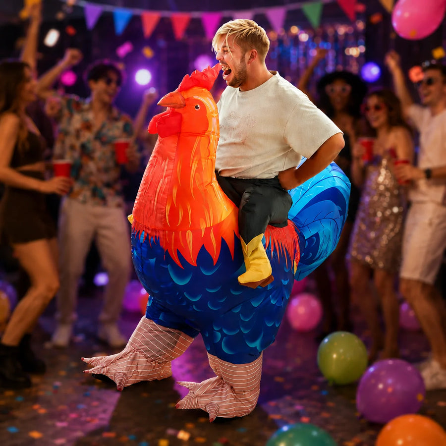 Déguisement Gonflable Coq à Chevaucher Adulte