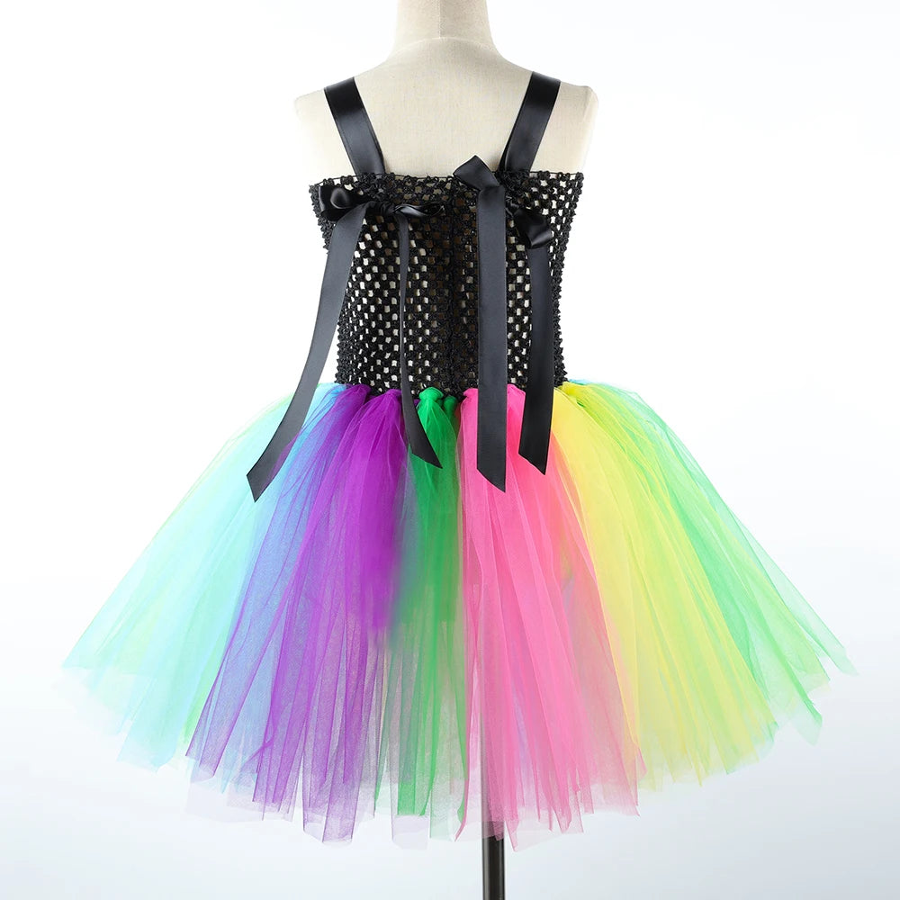 Robe Tutu Squelette Arc-en-Ciel Fille