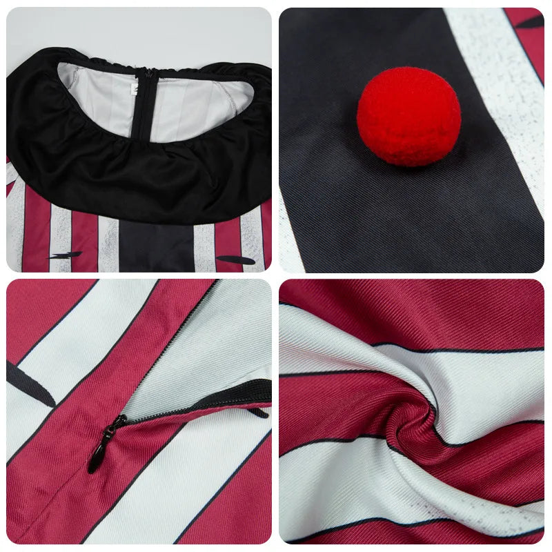Déguisement Clown Rayé Rouge et Blanc Adulte – vue 4