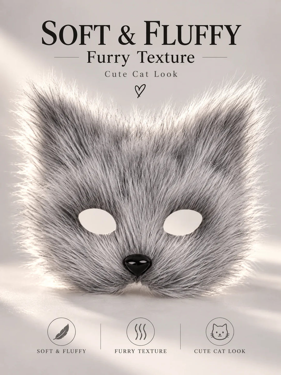 Kit Chat en Peluche – Masque, Gants et Queue – vue 3
