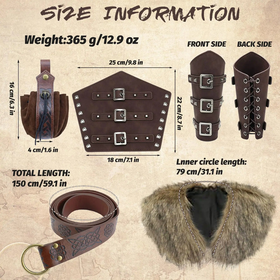 Châle Viking en Fausse Fourrure Gris – Adulte