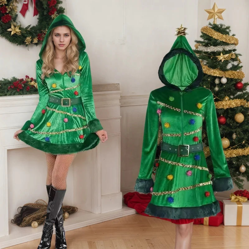 Robe Sapin de Noël Verte Femme