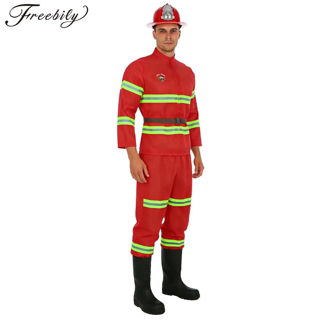 Déguisement Pompier Homme – Veste, Pantalon, Ceinture et Casque