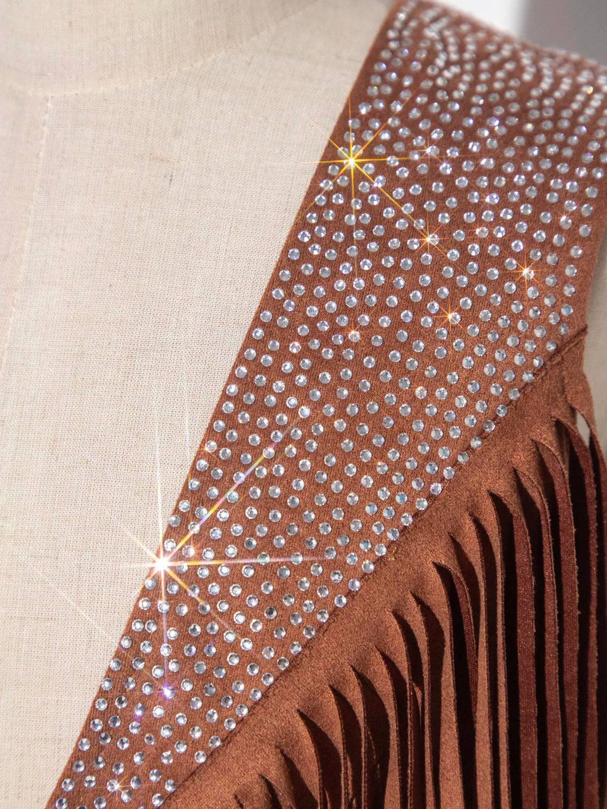 Gilet Cowgirl Fille à Franges et Strass – vue 3