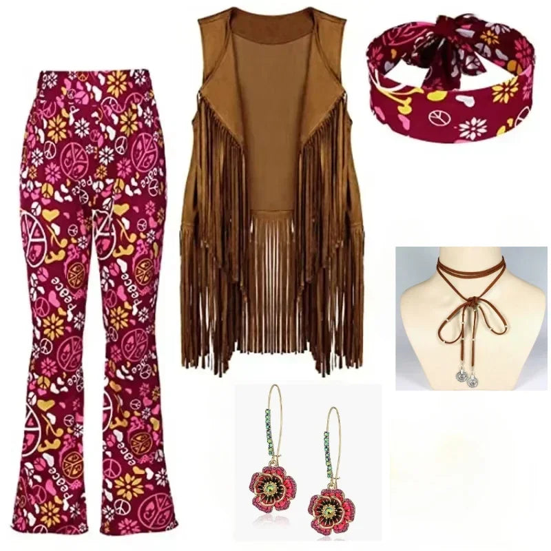 Gilet Hippie à Franges Peace & Love Femme – vue 3