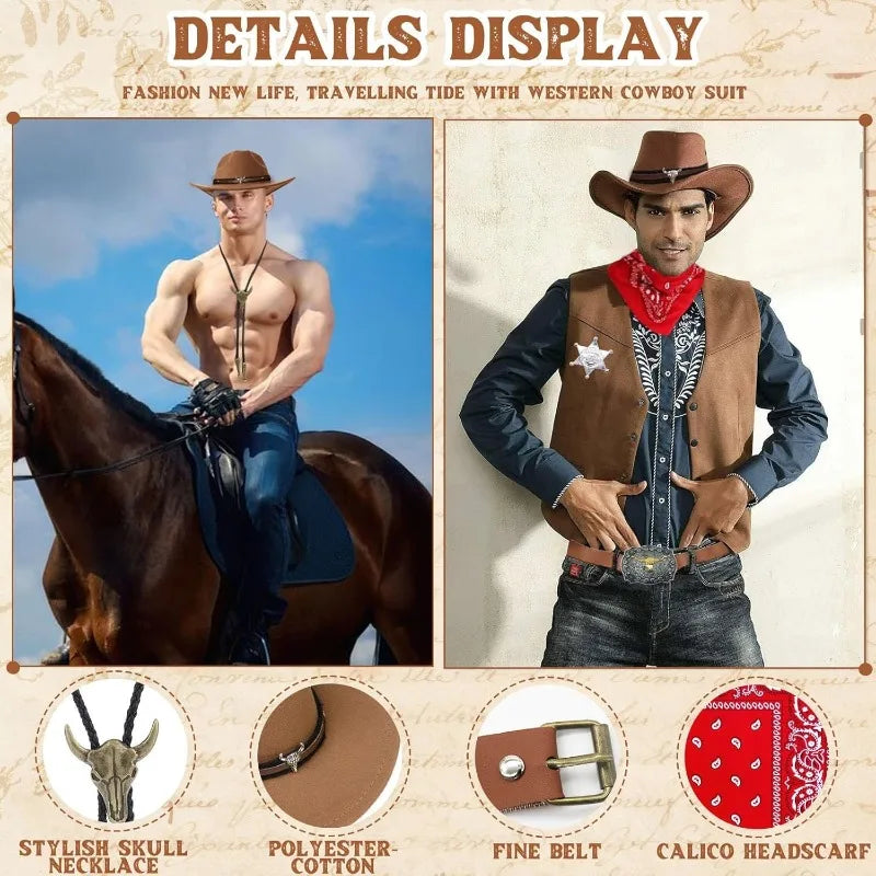 Kit Accessoires Cowboy Chapeau et Étoile de Shérif