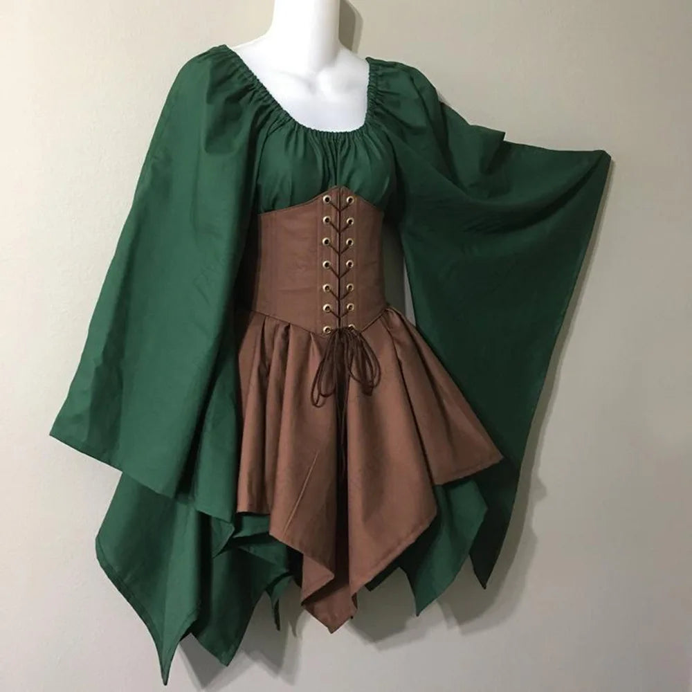 Robe Elfe Médiévale Femme avec Corset – du S au 5XL – vue 2