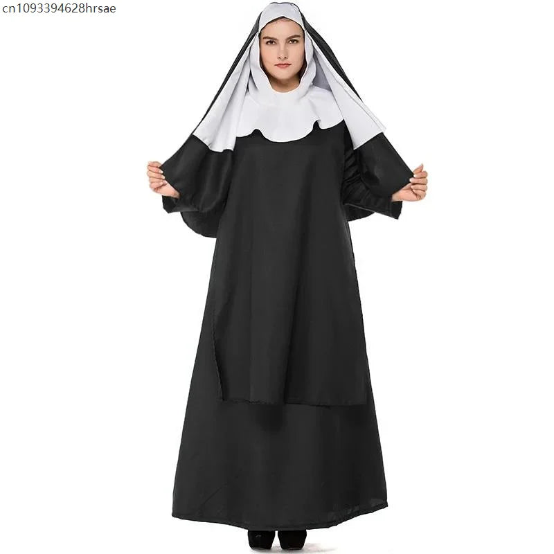 Déguisement Religieuse Robe Longue Noire