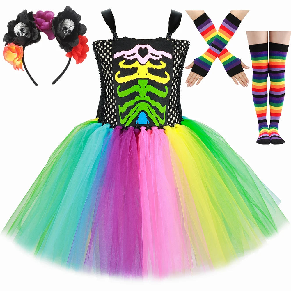 Robe Tutu Squelette Punk Fille