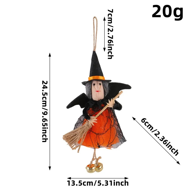 Sorcière Suspendue Halloween – Balai et Grelots