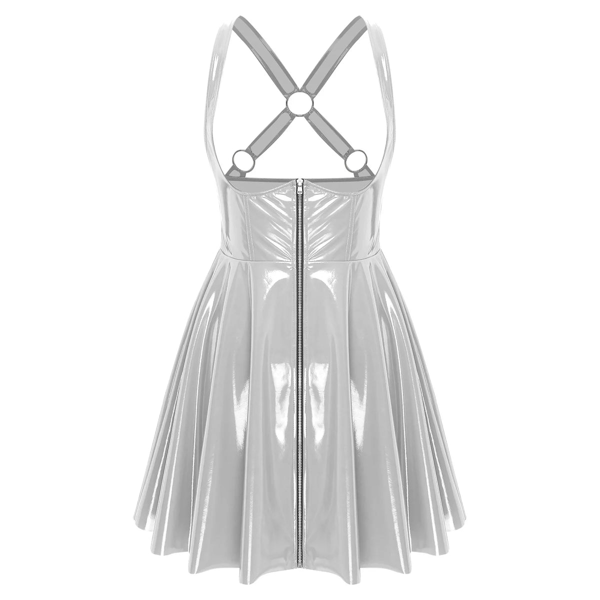 Robe Moulante Effet Cuir Mouillé Gothique Sexy – vue 9