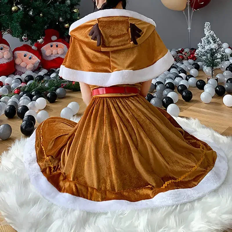 Cape à Capuche Renne Femme – Déguisement de Noël