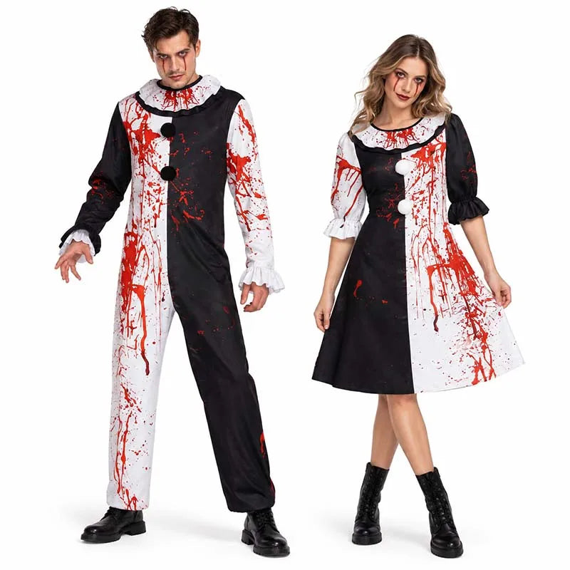 Robe Clown Ensanglantée Noir et Blanc