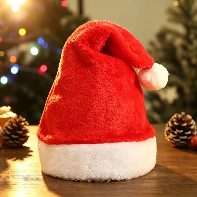 Bonnet de Père Noël Tricoté à Pompon et Fausse Fourrure – vue 2