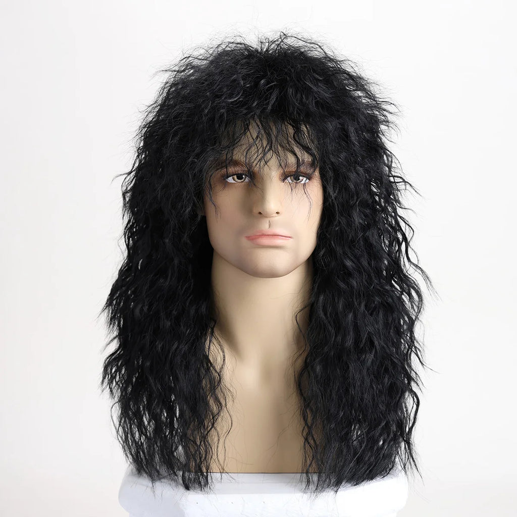 Perruque Rock Longue Bouclée Homme Années 80