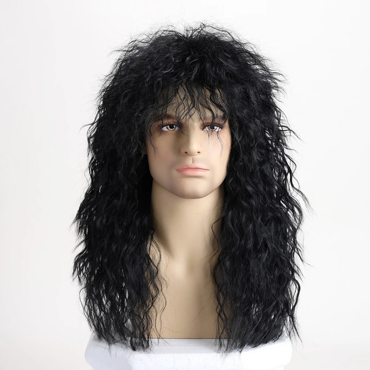 Perruque Rock Longue Bouclée Homme Années 80