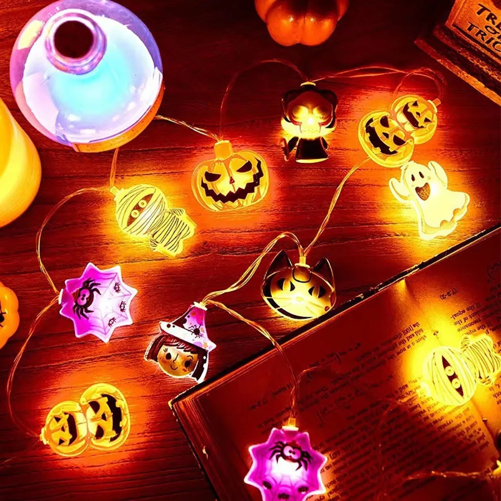 Guirlande LED Halloween – Citrouilles et Fantômes, 1,5 à 6 m