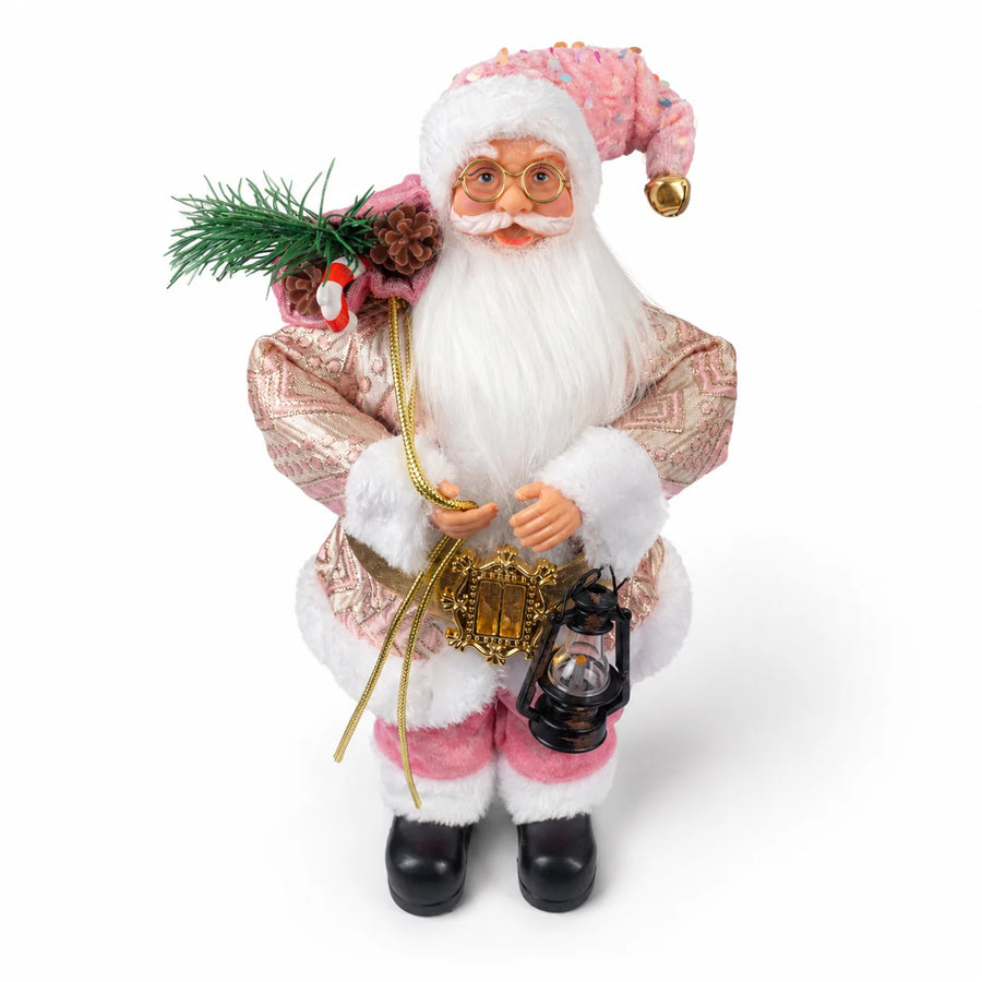 Figurine Père Noël 30 cm avec Lanterne – Décoration de Noël